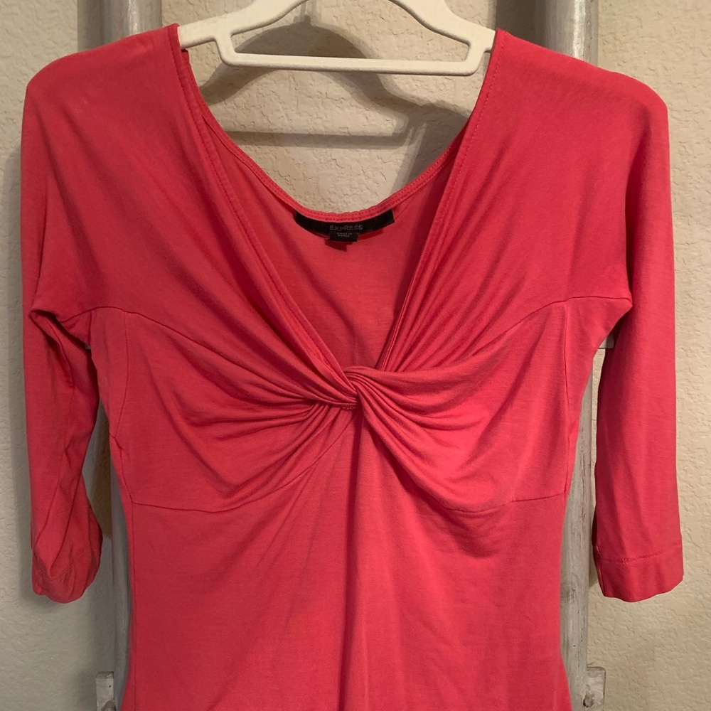 Twist Detail Pink EXPRESS Blouse